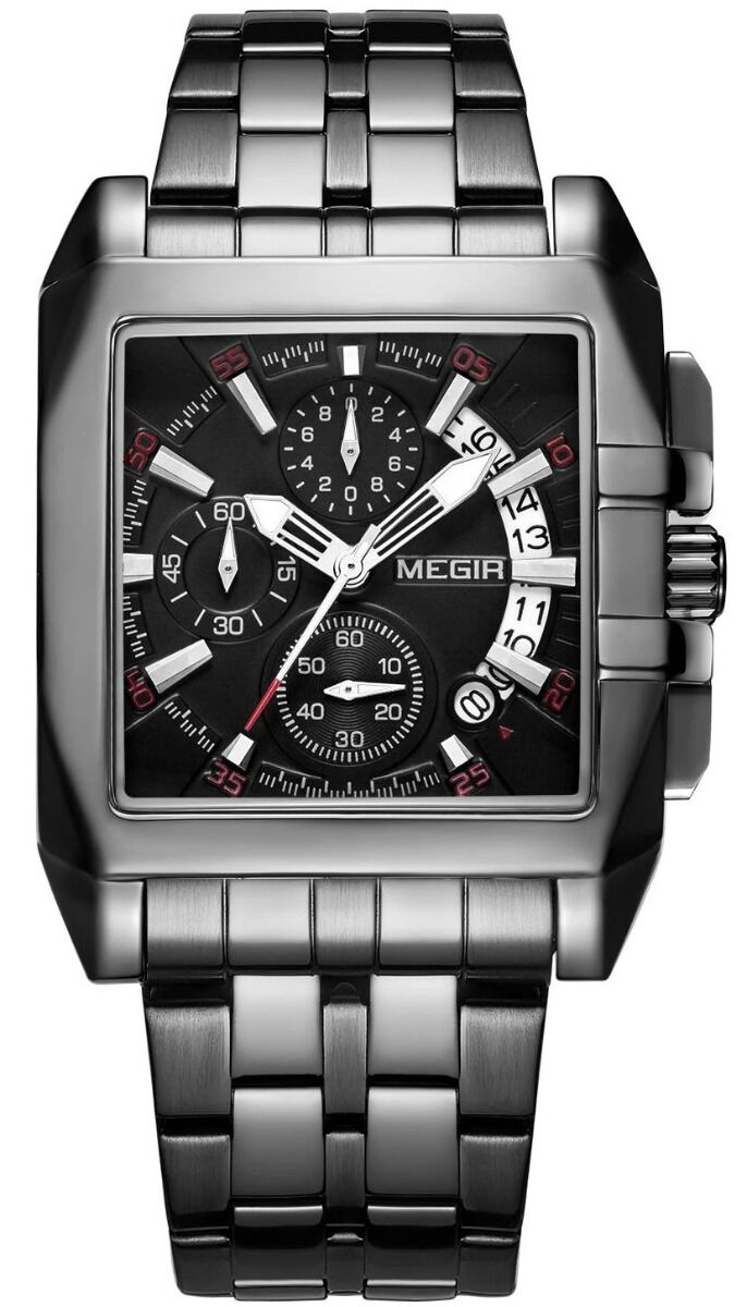 Megir Bold All Black Steel Chronograph 2018