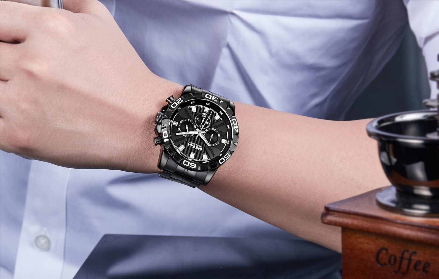 Megir Chronograph All Black 2087