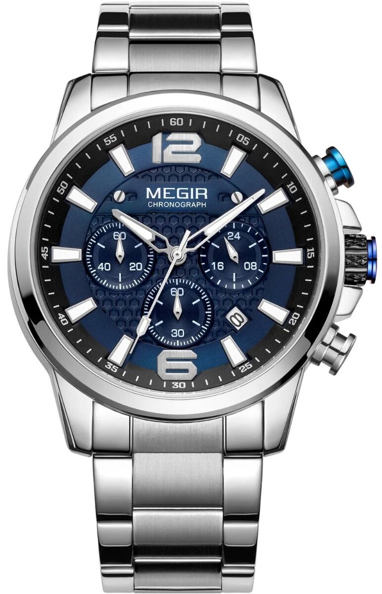 Megir Sports Chronograph Steel Blue 2156