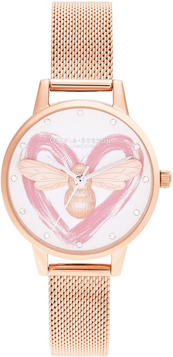 Olivia Burton You Have My Heart Lucky Bee, Rose Gold & Silver Mesh OB16FB01