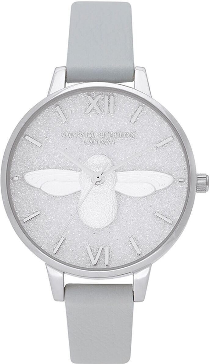 Olivia Burton Glitter Dial 3D Bee Eco Light Grey & Silver OB16GD52