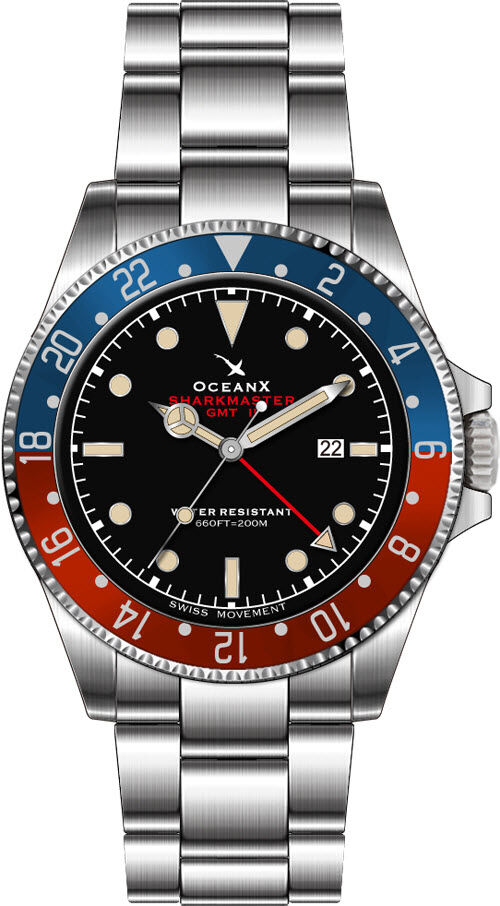 OceanX Sharkmaster GMT II Swiss Movement SMS-GMT-213