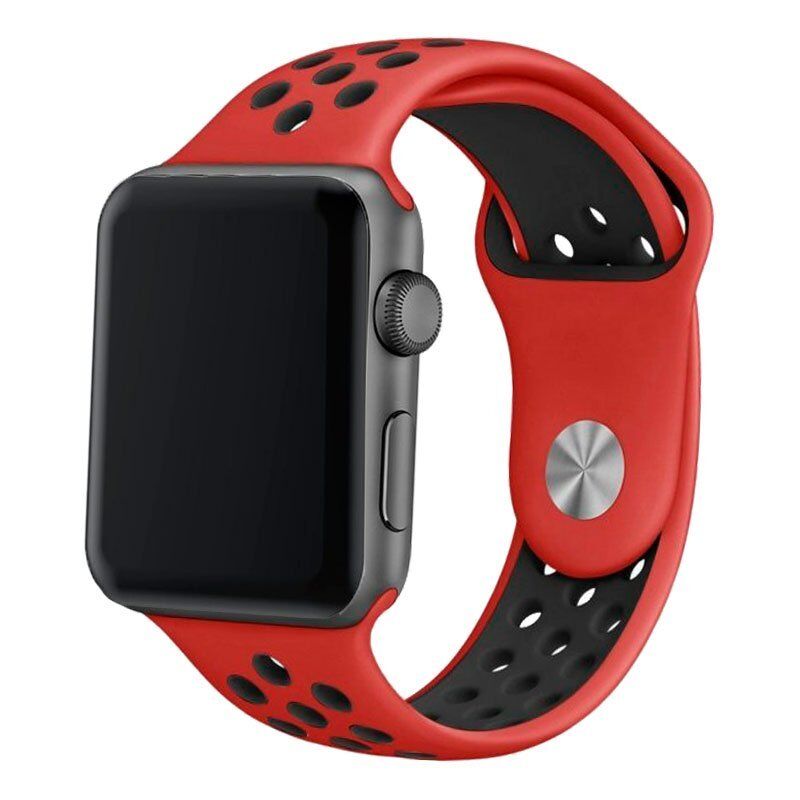 Cool correa sport rojo/negro para apple watch 42/44mm series 1/2/3/4//6/se