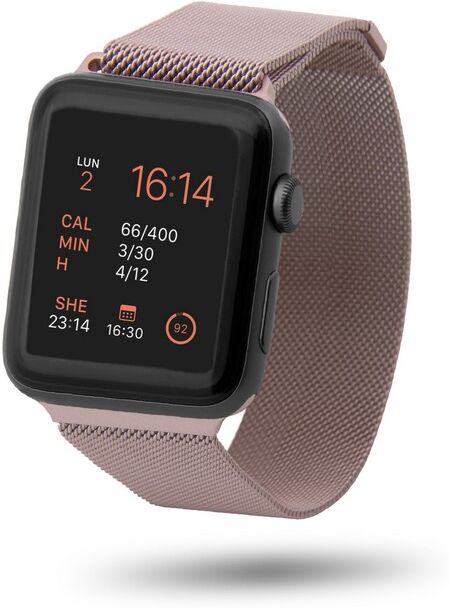 Unotec correa malla metal rosa para apple watch 38mm