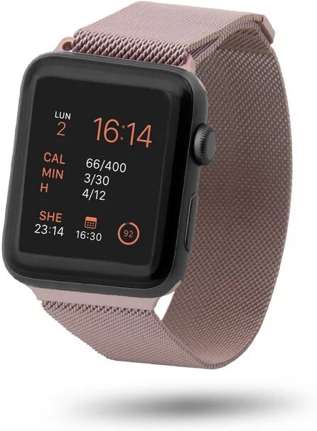 Unotec bracelete malha metal rosa para apple watch 42 mm