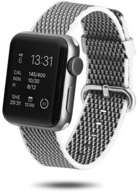 Unotec correa chess nylon para apple watch 42/44mm gris/blanca