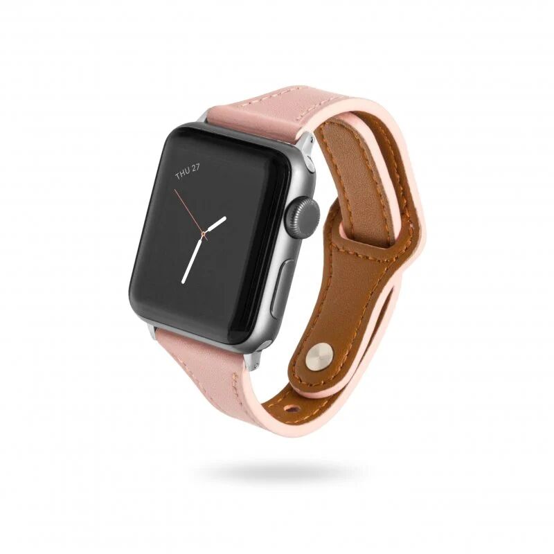 Unotec correa cuero rosa claro para apple watch 38/40mm