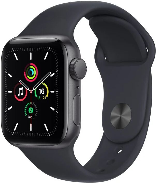 Apple watch se 2021 gps 40mm aluminio gris espacial con correa deportiva negra