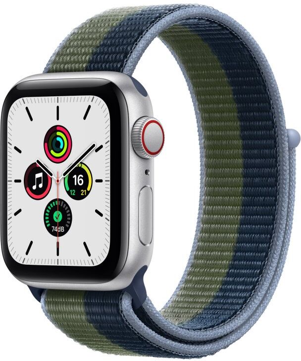 Apple watch se 2021 gps + cellular 40mm aluminio plata con correa azul/verde