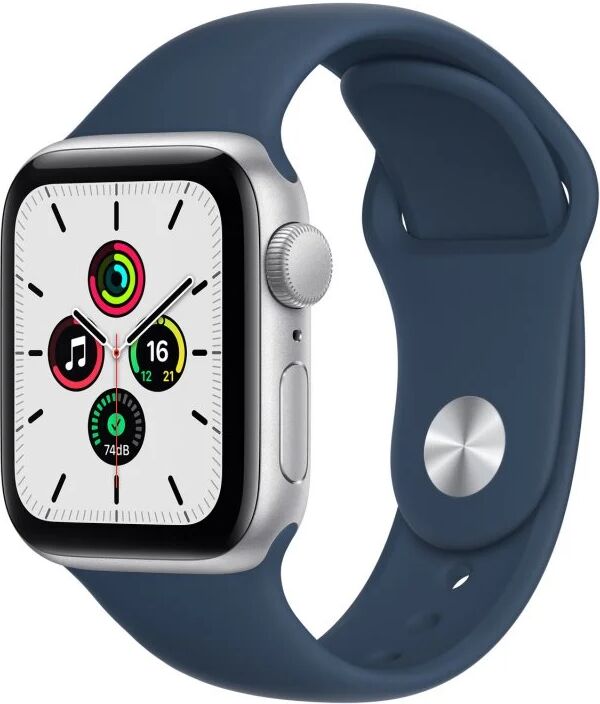 Apple watch se 2021 gps 40mm aluminio plata con correa deportiva azul