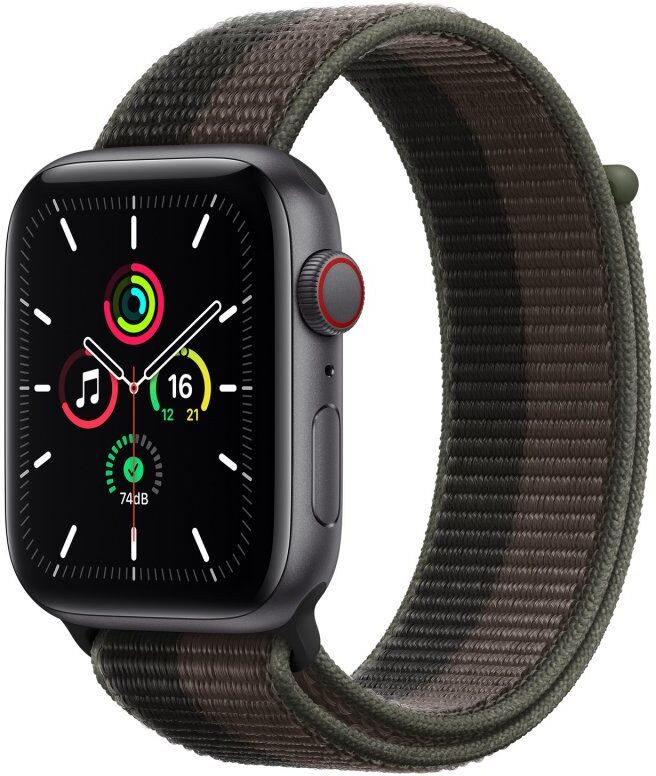 Apple watch se 2021 gps + cellular 44mm aluminio gris espacial con correa negra/marrón