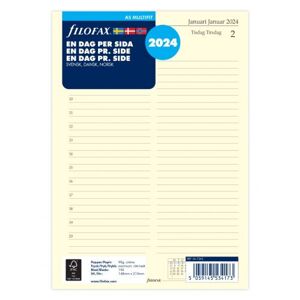 Filofax A5 Dagbok Refill 2024 D/s