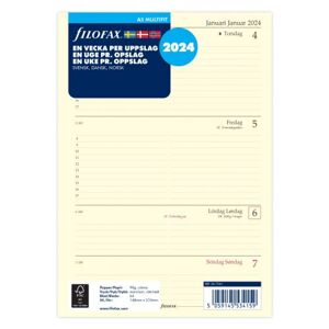 Filofax A5 Dagbok Refill 2024 V/u