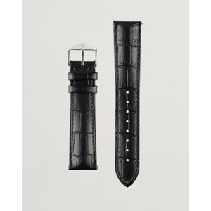 HIRSCH Duke Embossed Leather Watch Strap Black