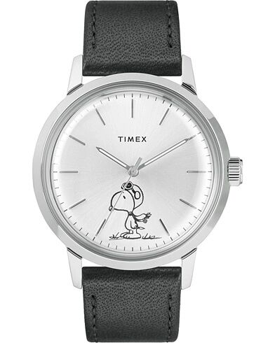 Timex Marlin Snoopy Automatic Silver Dial Black