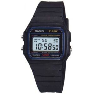 Casio F-91W-1YER Unisex Casual Digital Watch with Resin Strap - Black