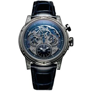 Louis Moinet Watch Memoris Red Eclipse White Gold Hand Engraved Limited Edition - Blue