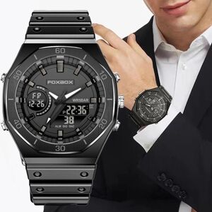 LIGE New Dual display Watches For Men Casual Sports Chronograph Quartz Big Dial Wrist Watch Silicone Waterproof Digital Clock