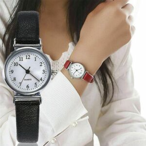 Small Department Women Girls Casual Quartz Leather Band Strap Watch Round Analog Wrist Watch