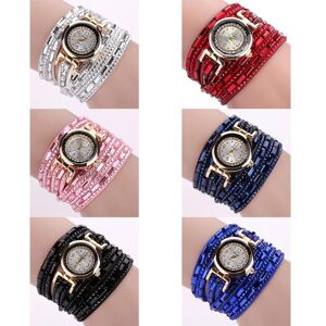 Mojofashion Watch Rhinestone Bracelet Quartz Watch Elegant Women Casual Analog Wristwatch