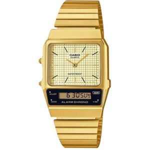 Casio Vintage Analog Digital Gold Ion Plated Stainless Steel Beige Dial Quartz AQ-800EG-9A Unisex Watch