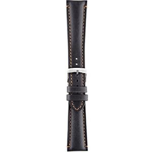 Morellato Manufati Collection Unisex Watch Strap Model Derain, Genuine Calf Leather – A01X4434B09, Black, 24 mm, Strap, Black, 24mm, Strap