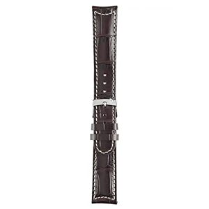 Morellato Manufatti Collection Men's Watch Strap Model GUTTUSO Calfskin Leather with Alligator Structure - A01U3882A59, brown, 20mm, Strap.