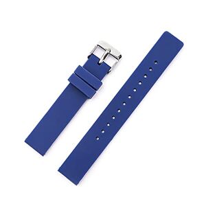 MSEURO 12mm 14mm 16mm 18mm 20mm 22mm 24mm Silicone Replacement Watch Band Strap Universal Rubber Sport Watchband Bracelet Accessories (Color : Royal blue, Size : 16mm)