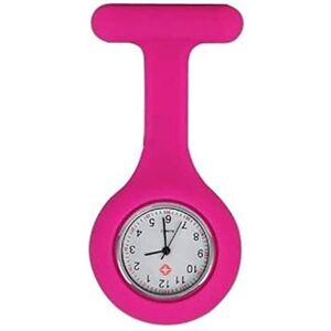 China Silicone Nurse FOB Watch Tunic Brooch for Doctors, Paramedic, Chefs Analog Quartz Movement (Shocking Pink)