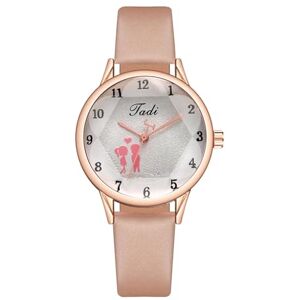 Leadthin Women Casual Watch Couple Love Heart Round Dial Faux Leather Strap Ladies Girls Quartz Digital Wristwatch Fashion Jewelry