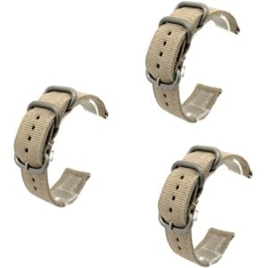 TENDYCOCO 3pcs Watch Straps Retro Watch Band 20mm Khaki Watch Band Smooth Watch Band Mens Wrist Watches Wristbands for Men 20mm Khaki Strap Leather Watch Bands Vegetarian Diet