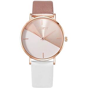 Singular-Point Business Watches-Women Casual Watch Analog Quartz Watch Large Round Dial Fashion Belt Watch Luxury Rose Gold Watch Simple Business Watch Ladies Slim Watch Fantastic