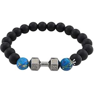 Generic Sports Watch Bands for Men Stone Volcanic Rock Beads Metal Dumbbell Versatile Beads Bracelet Jewelry Diamond Long Earrings (B, One Size), D7sVtnjDg