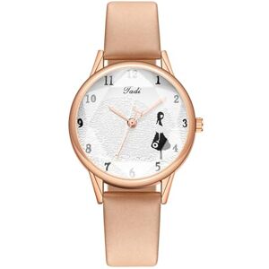 Leadthin Women's Faux Leather Strap Quartz Watch Ladies Casual Analog Wristwatch Female Luxury Round Dial Watch with Pin Buckle Timepiece