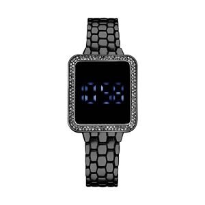 Generic Women%27s+Watches The Trend LED Display Touchs Large Screen Ladies' Electronic Watches Luxury Diamond Watches Nylon Watches (Black, One Size)