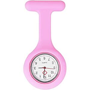 China Silicone Nurse FOB Watch Tunic Brooch for Doctors, Paramedic, Chefs Analog Quartz Movement (Light Pink)