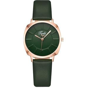 Leadthin Women's Quartz Watch Ladies Analog Wristwatch 24-Hour Indication Round Dial Faux Leather Strap Timepiece for Wife Females Girls