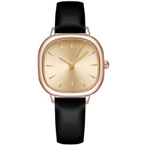 Leadthin Women's Quartz Watch, Student Watch Square Dial Faux Leather Strap Quartz Movement Elegant Women Ladies Wristwatch Fashion Jewelry Birthday Gift