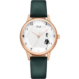 Leadthin Women's Faux Leather Strap Quartz Watch Ladies Casual Analog Wristwatch Female Luxury Round Dial Watch with Pin Buckle Timepiece