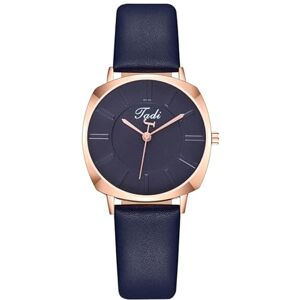 Leadthin Women's Quartz Watch Ladies Analog Wristwatch 24-Hour Indication Round Dial Faux Leather Strap Timepiece for Wife Females Girls