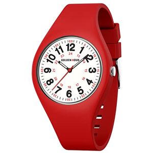 GOLDEN HOUR Analog Unisex Watches Waterproof Sports Digital Ladies Watches for Men, Nurse Medical Professionals, Students, Boys, Girls - Time Glowing Easy to Read Dial, Silicone Strap Womens Watch