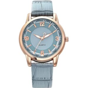 Yamaler Women Watch Dual-Color Round Dial Faux Leather Strap Elegant Ladies Girls Quartz Wristwatch Fashion Jewelry Birthday Gift