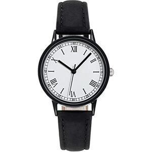 DOGZI Ladies Watches Sale,Women Quartz Watches Fashion PU Leather Band Analog Quartz Wrist Watches Simlpe Casual Roman Number Round Dial Case Female Watches Gifts,Black,U48K