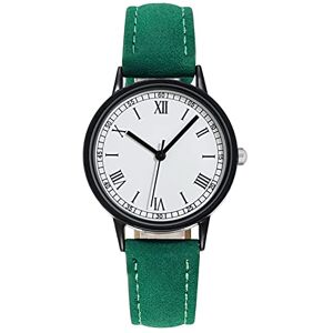 DOGZI Womens Watch Clearance,Women Quartz Watches Fashion PU Leather Band Analog Quartz Wrist Watches Simlpe Casual Roman Number Round Dial Case Female Watches Gifts,Green,U51K