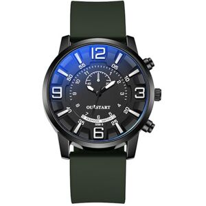 Yamaler Men Casual Watch Round Dial Silicone Strap Teens Male Sports Quartz Digital Wrist Watch Fashion Jewelry