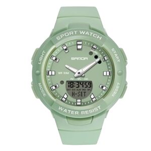 RORIOS Girls Electronic Wristwatch Digital Analog Quartz Watch Ladies Simple Wrist Watch Resin 50M Waterproof Watch Multifunctional Military Watch for Women Green