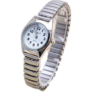 Szyusan Unisex Women Men's Classic Big Dial Luminous Clear Numbers Luminous Analog Quartz Easy to Wear Sliver Stainless Steel Spring Strap Bracelet Wrist Watch (25mm White)