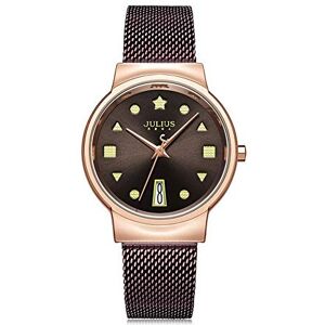 Quange Watch New Geometric Digital Quartz Movement Waterproof mesh Belt Ladies Watches (Color : A)