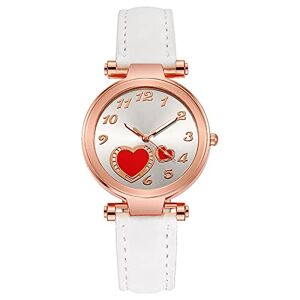 Rrunsv Watch Fashion Casual Style Watch for Ladies Heart Diamond Cute Style Quartz Watch Leather Strap Watches Analog Watch for Women Gold Watch Women