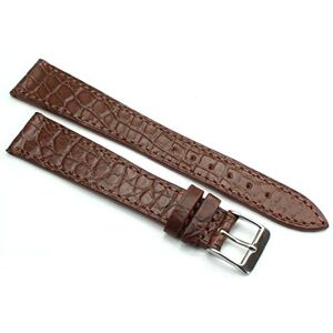 Sulla Fluco 19 mm Genuine Alligator Classic Handmade in Germany Watch Strap Brown, brown, 19 mm, Strap.